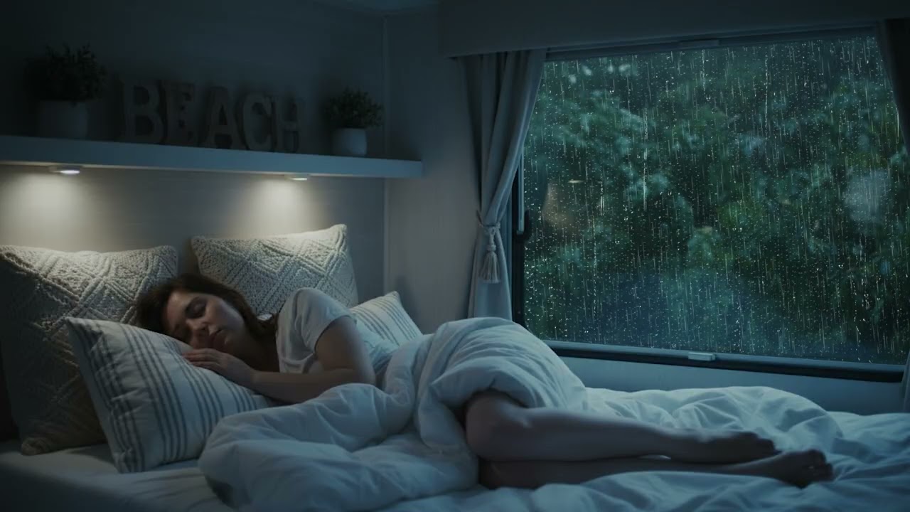 Gentle Rain on Car Roof 🌧️ Night Thunder Ambience for Deep Sleep