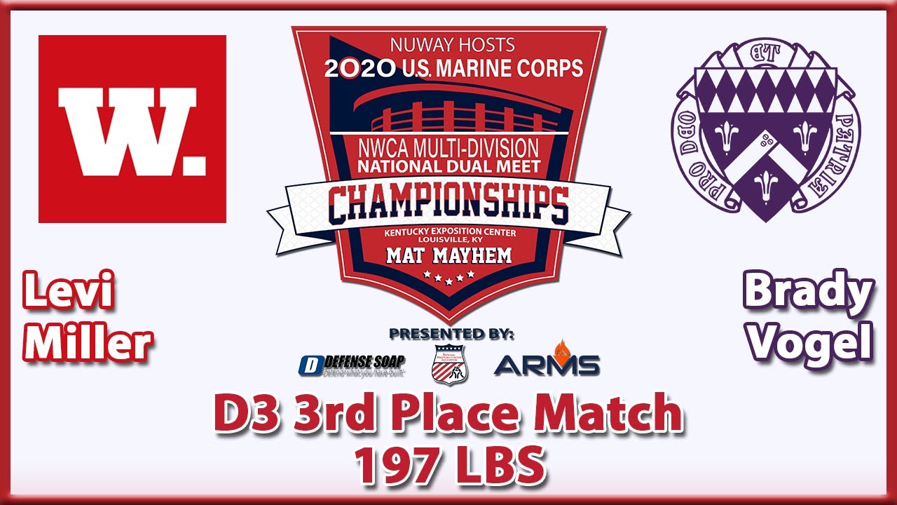 2020 NWCA Multi-Division National Duals | D3 3rd Place | Miller vs Vogel ( 197 )