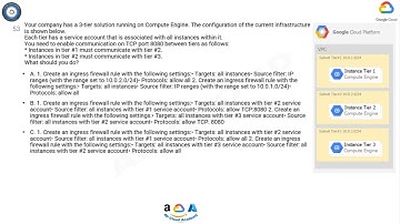 Q53. Your company has a 3-tier solution running on Compute Engine. The configuration of the current