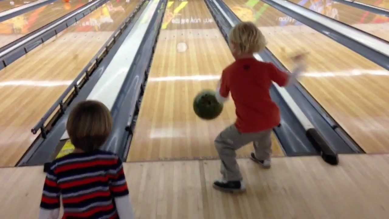 ⁣Garrett's First Bowling Strike