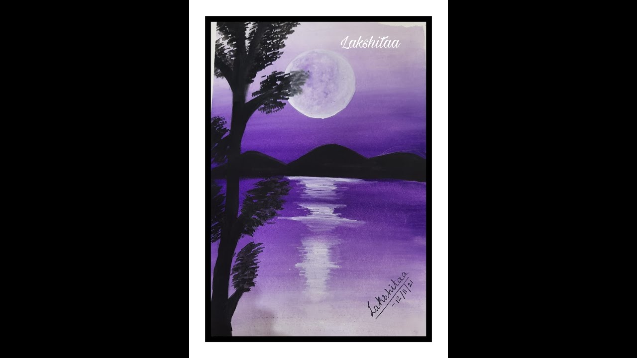 moonlit-scenery-with-poster-colours-be-creative-with-lakshitaa-youtube