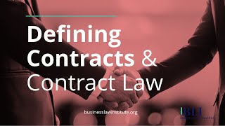 What is a Contract and Why Do We Need Contract Law? by Business Law Institute 5,396 views 3 years ago 6 minutes, 30 seconds