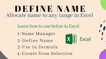 Defined Names to Range - How to use Name Manager, create from selection & use in formula. Urdu/Hindi