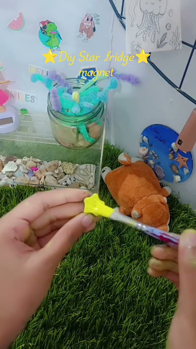 DIY Star fridge magnet ⭐🧲😊#star #crafty #craft idea#diy#clay #shorts#art#craft #diy #music
