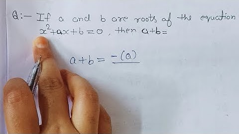 If a and b are roots of the equation x^2+ax+b=0, then find the value of  a+b #Polynomials