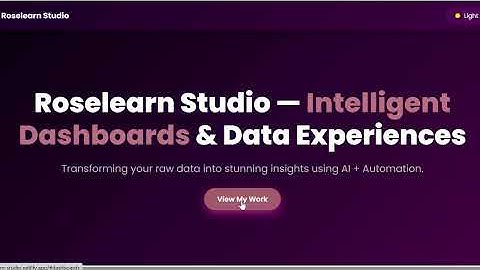 Instant AI Dashboard Generator | Roselearn Studio