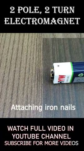 2 pole, 2 turn electromagnet  making video #shorts