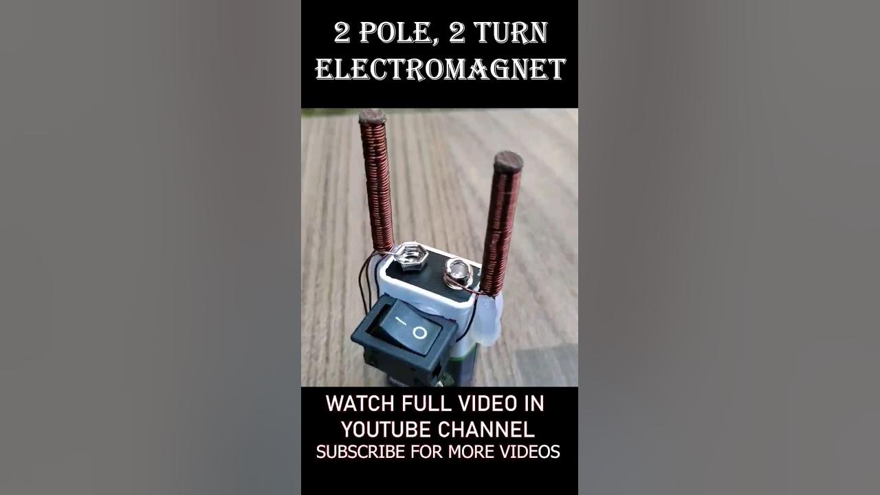 2 pole, 2 turn electromagnet making video #shorts 2 pole, 2 turn electromagnet making video #shorts