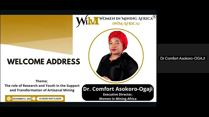 Dr. Comfort Asokoro, The Role of Research & Youth in Transforming Artisanal Mining
