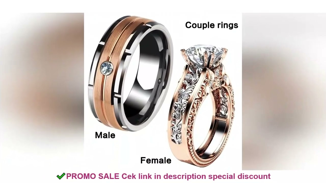 1pcs Luxury Women Ring Metal Hollow Carving Pattern Rose Gold Color Zircon Stones Couple Ring Bridal