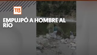 Versiones contrapuestas: mujer es grabada empujando a adulto mayor al río en Linares