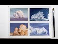 Gouache Fluffy Cloud Studies