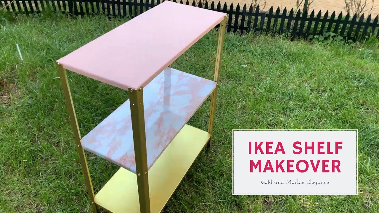 Ikea Shelf Makeover | HYLLIS IkEA shelf | Gold and Marble Shelf makeover |  DIY by Ingenio Designs - YouTube