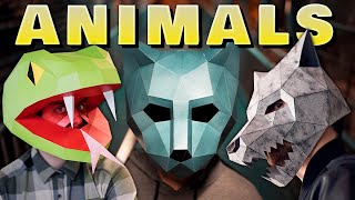 How to make Animal Masks with Paper or Cardboard in 3D | 12 DIY Printable Templates