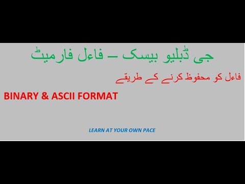 How to save File in Binary and ASCII Format in GW Basic URDU