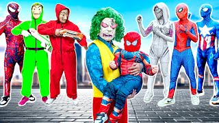 What If 10 SPIDER-MAN in 1 HOUSE ??? || Rescue KID SPIDER MAN from CRAZY Rich Joker Neighbor