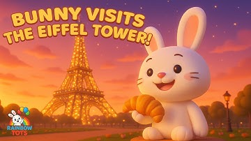 Bunny Visits the Eiffel Tower 🗼 | Fun Paris Adventure for Kids | Rainbow Tots 3D Learning