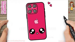 How to Draw a Cute iPhone 16 Pro Max Step by step Follow Along video for KIDS