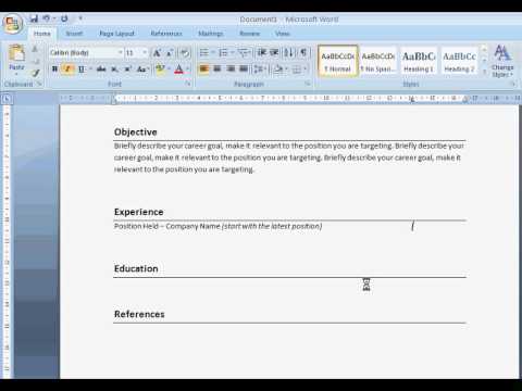 create-a-resume-with-word-2007
