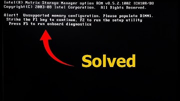 Fix Unsupported Memory Configuration Please Populate DIMM1