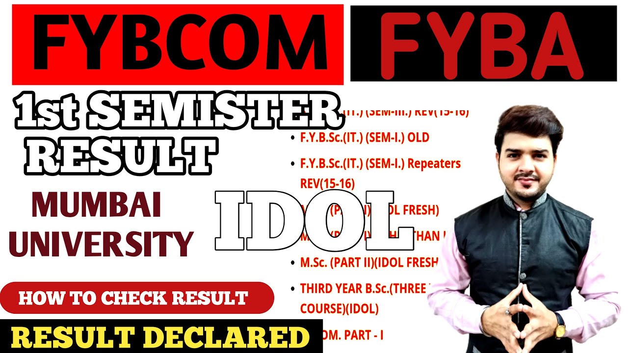 1sem Result IDOL FYBcom FYba 1st sem Result|IDOL FYbcom Online semister exam result|IDOL JITESH SIR|