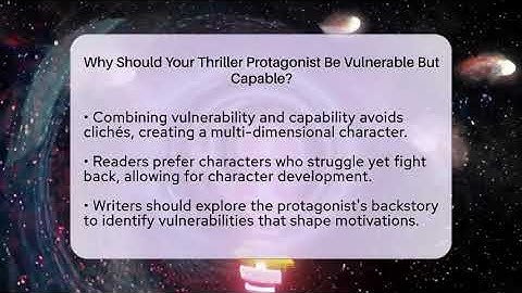 Why Should Your Thriller Protagonist Be Vulnerable But Capable? - The Storytellers Room