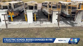 Four electric school buses destroyed by fire in Williston