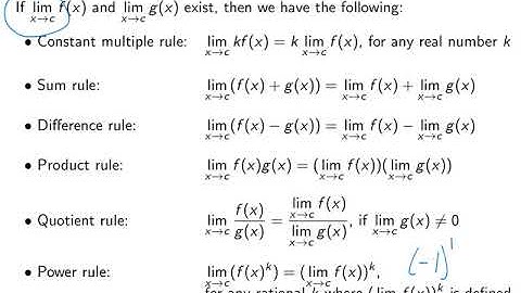 Video 1.5a: Limit Rules and Calculating Simple Limits