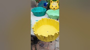 Nhật ký làm chậu xi măng và vải thừa#shorts