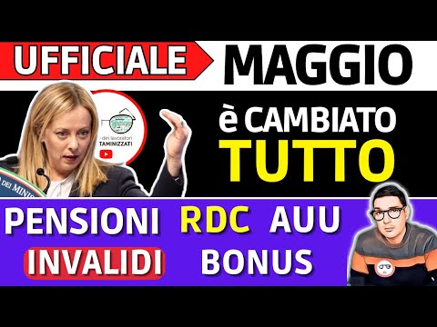 🔴 UFFICIALE MAGGIO 16 CAMBI SUBITO➡ ASSEGNO INCLUSIONE STIPENDI AUMENTO INVALIDI RDC PENSIONI