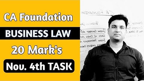 CA Foundation Business Law l Nov. 4th Task l CTC Classes