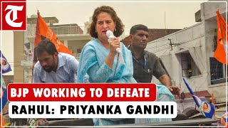 Priyanka Gandhi says the entire BJP machinery is engaged in spreading lies against Rahul Gandhi