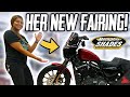 Her NEW Sportster Fairing! (Harley Iron 883 Memphis Shades Road Warrior)