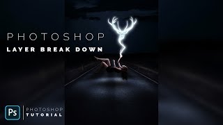 Photoshop: Patronus Effect on a Deer from Harry Potter |  Layer break down | Quickshop manipulation