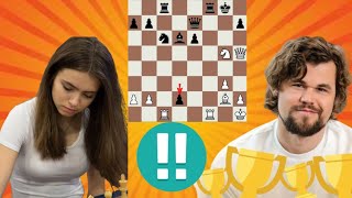 2864 Elo chess game | Anna Cramling vs Magnus Carlsen