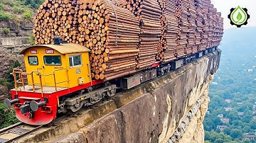 Extreme Dangerous Big Logging Wood Truck Driving Skill | Fastest Chainsaw Cutting Tree Machines #6