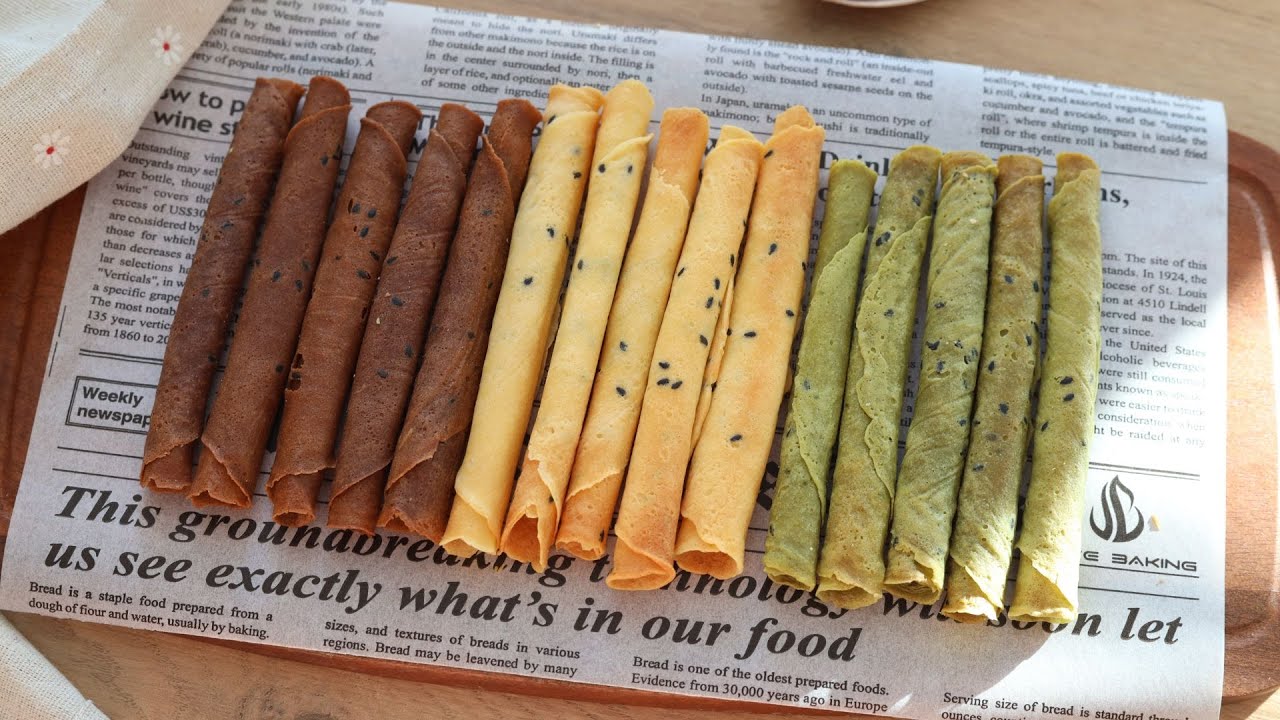 Bánh quế cuộn hay bánh trứng cuộn - Nguyên liệu đơn giản lại siêu dễ làm | Egg roll cookies
