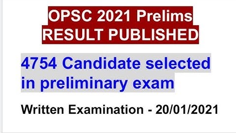 OPSC 2021 Preliminary Result published //OPSC 2020 // Main exam ?