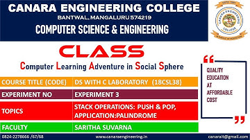 VTU DS LAB (18CSL38) DATA STRUCTURES LABORATORY [STACK OPERATIONS] (E3 L1)