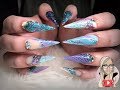 Mermaid nails ~ under the sea ~ long stiletto ~ glam and glits