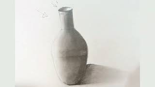 طريقة رسم فازة مع الظل والنور خطوه خطوه للمبتدئين وبكل سهولةHow to draw a vase with shadow and light