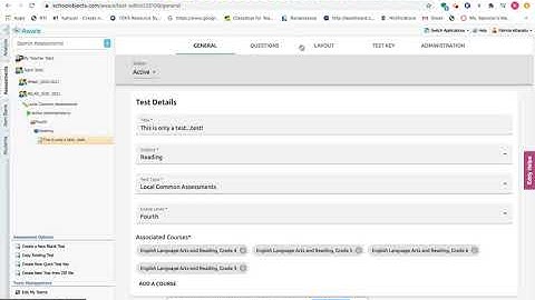 Make sure Eduphoria test is Active and Print Bubble Sheets