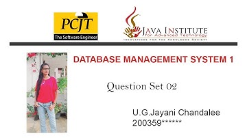 Database Management System | Question Set 02 | Java Institute