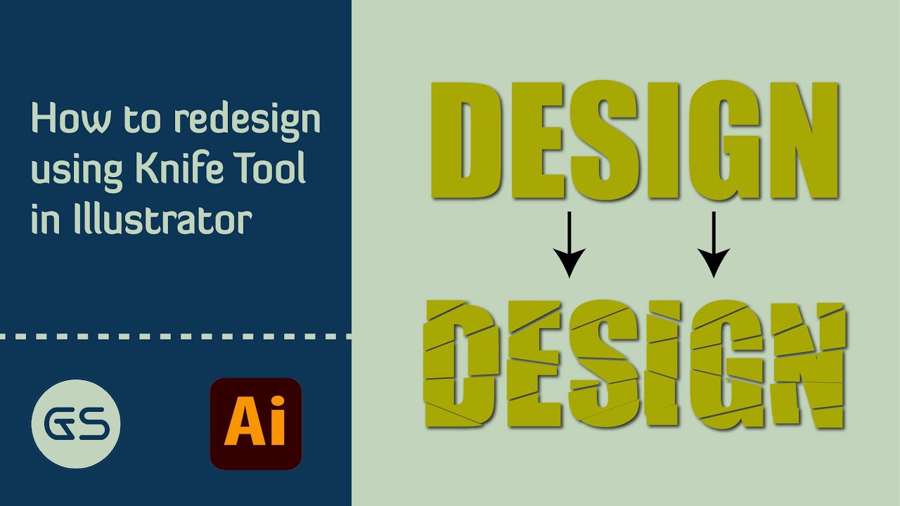 How to redesign text using Knife Tool in Illustrator || Adobe ...