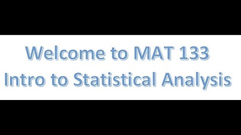 MAT 133 Intro