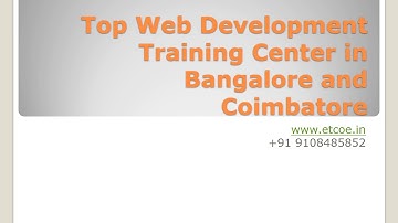 Top Web Development Training Center in Bangalore and coimbatore - ETCOE.IN