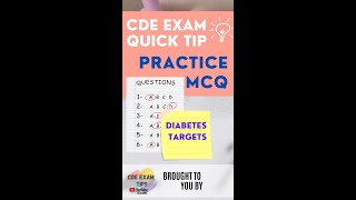 Diabetes Targets MCQ | CDE Exam Quick Tip #Shorts