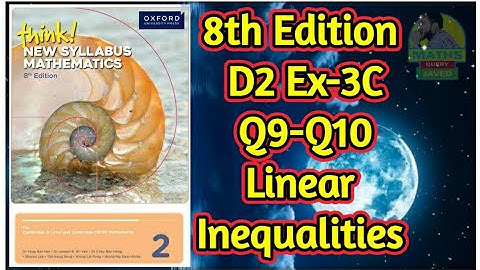 Q9-Q10 || Ex-3C || D2-8th edition || chap 3 || Linear Inequalities