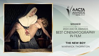 Warwick Thornton (The New Boy) accepts the AACTA Awards for Best Cinematography in Film