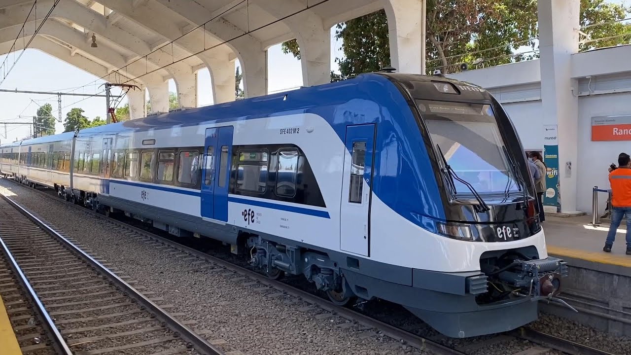 Exhiben los nuevos trenes del metrotren Rancagua Santiago YouTube